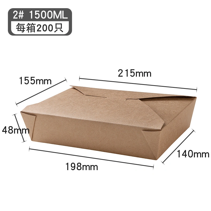 Fast Food Paper Container Take Away Waterproof and Grease Proof Kraft Package Box Noodle Box