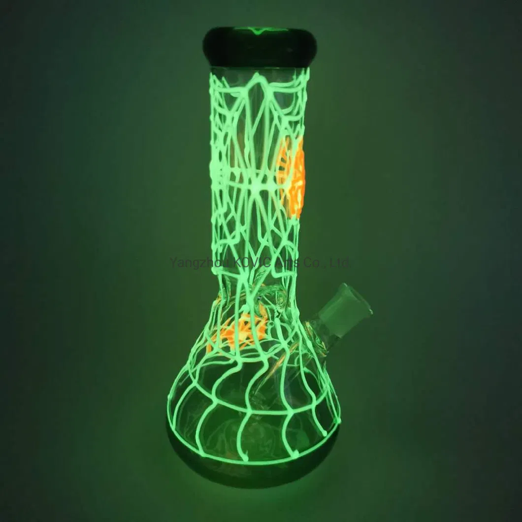 Night Luminous Spider Glass Beaker Smoking Water Pipe Glass Handicraft Glass Smoking Pipe Oil Burner