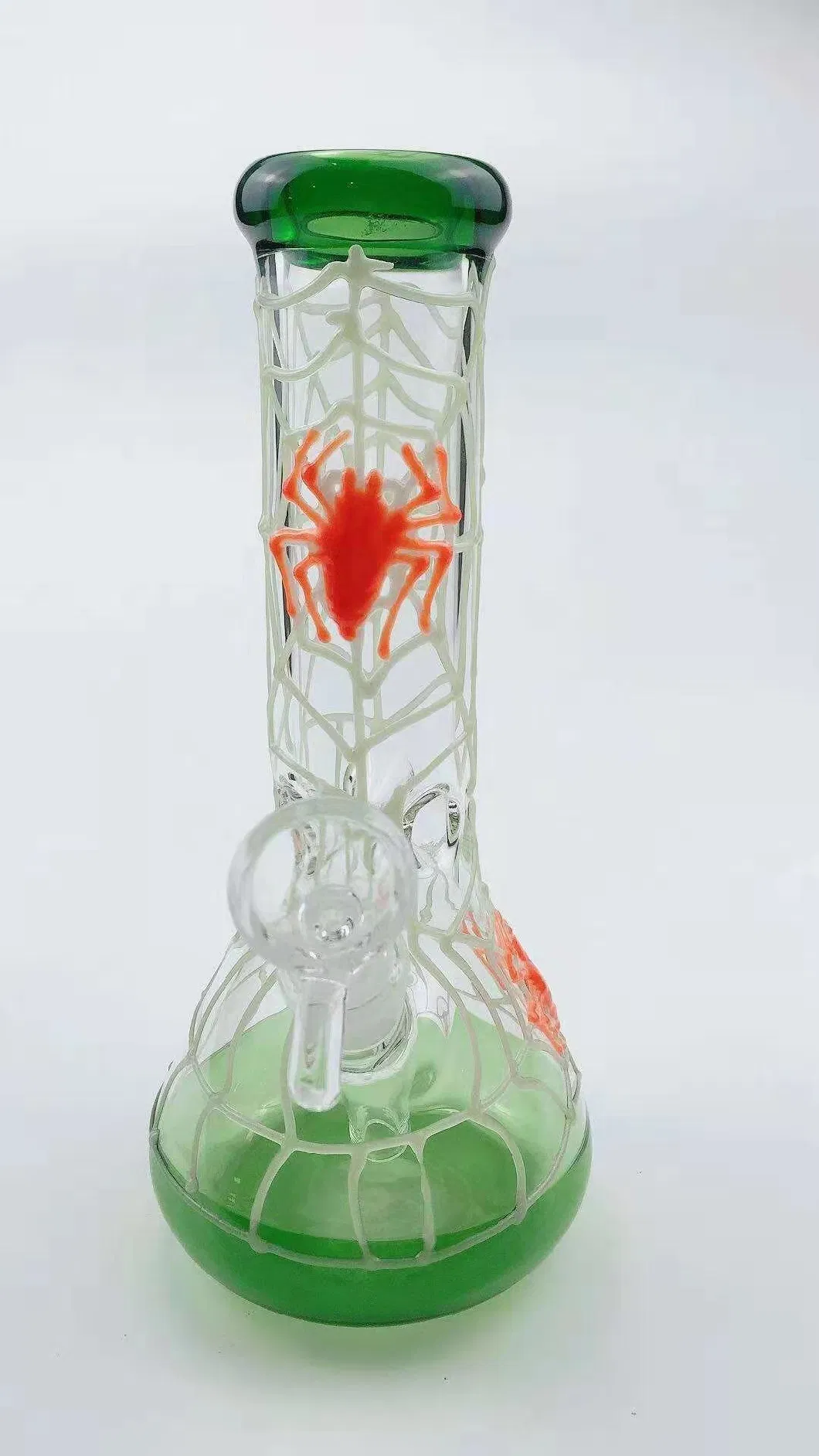 Night Luminous Spider Glass Beaker Smoking Water Pipe Glass Handicraft Glass Smoking Pipe Oil Burner