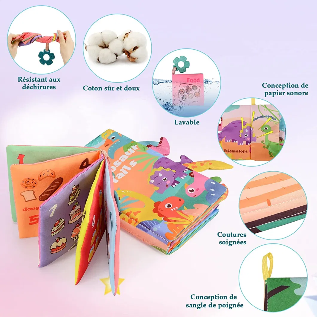 Soft Cloth Paper Sound Birthday Learning Suitable Sleeping Book with Sensor for Babies