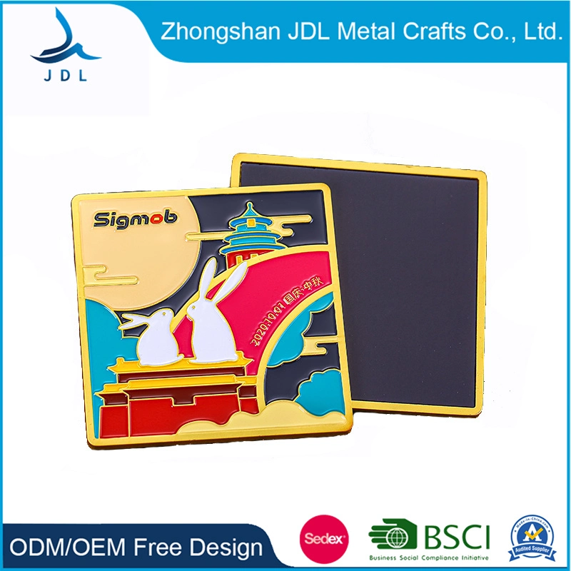 Custom Promotional Gift 3D Epoxy Fridge Magnet Metal Craft for Home Decorations