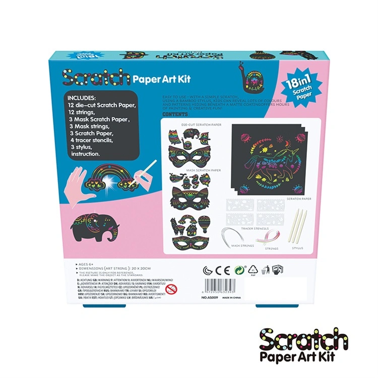 Rainbow Scratch Paper Art Kit Magic Art Craft Stuff Supplies Black Drawing Pad 18 in 1 Scratch Crafts Arts