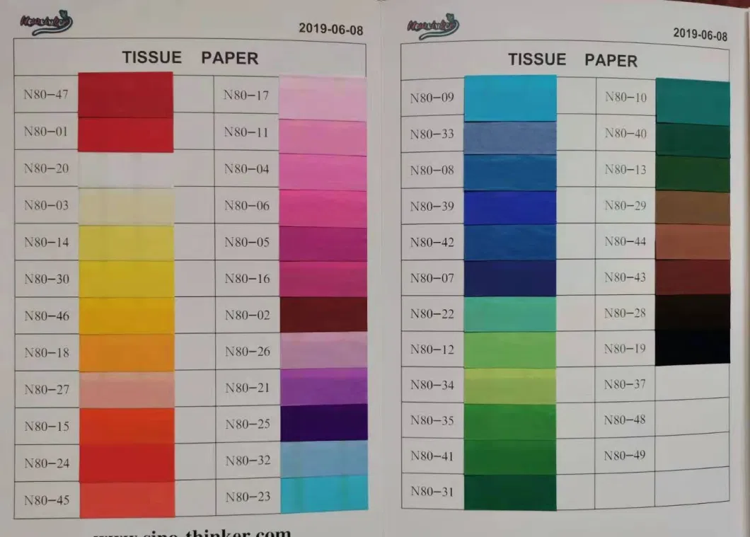 17g Colored Mf &amp; Mg Tissue Paper for Wrapping