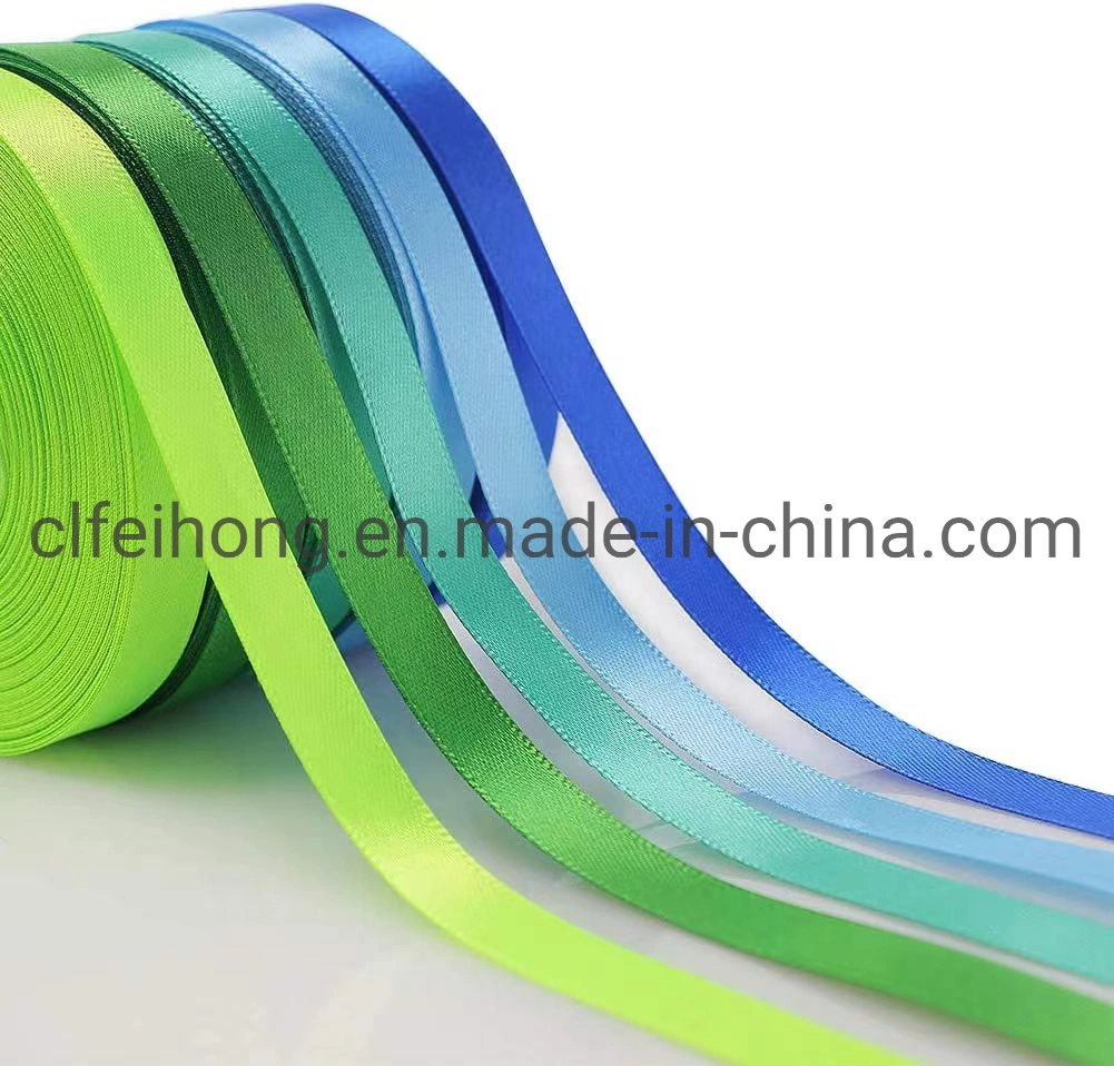 Factory Hot Sale 100% Polyester Satin Ribbon with Double/Single Face/Side Grosgrain, Organza Taffeta Ribbon for Decoration/Gifts/Wrapping/Xmas Box