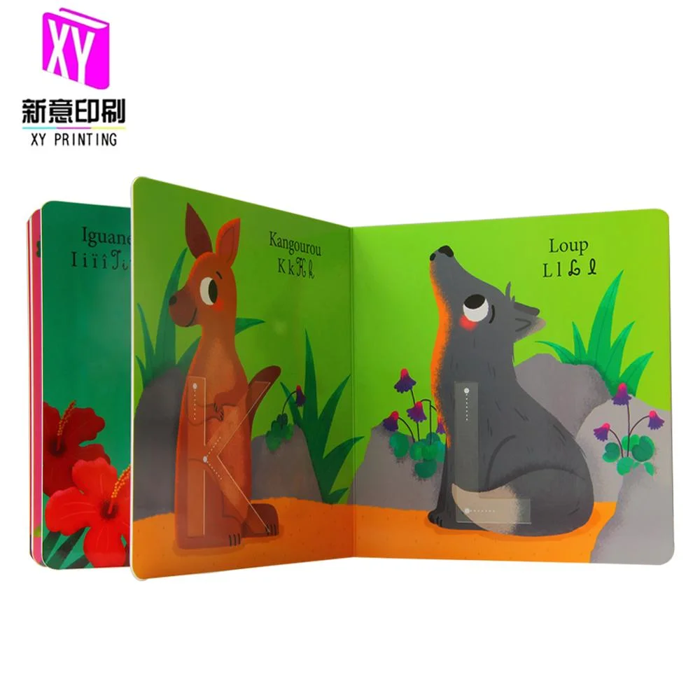 Custom Printing Book Easy Animal Words Book for School Kids Children Fancy Art Surface Finish Work Paper Board Color