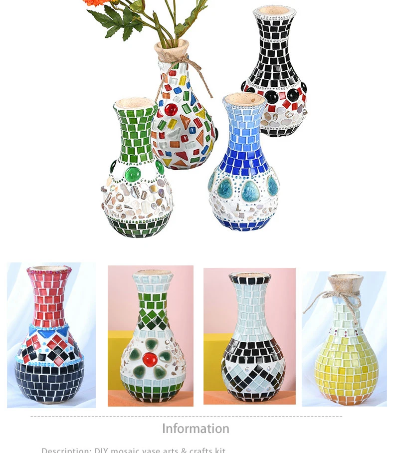 Artificial Antique Vase Arts &amp; Crafts Kit Crystal Glass DIY Mosaic Kits