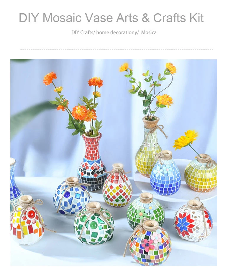 Artificial Antique Vase Arts &amp; Crafts Kit Crystal Glass DIY Mosaic Kits