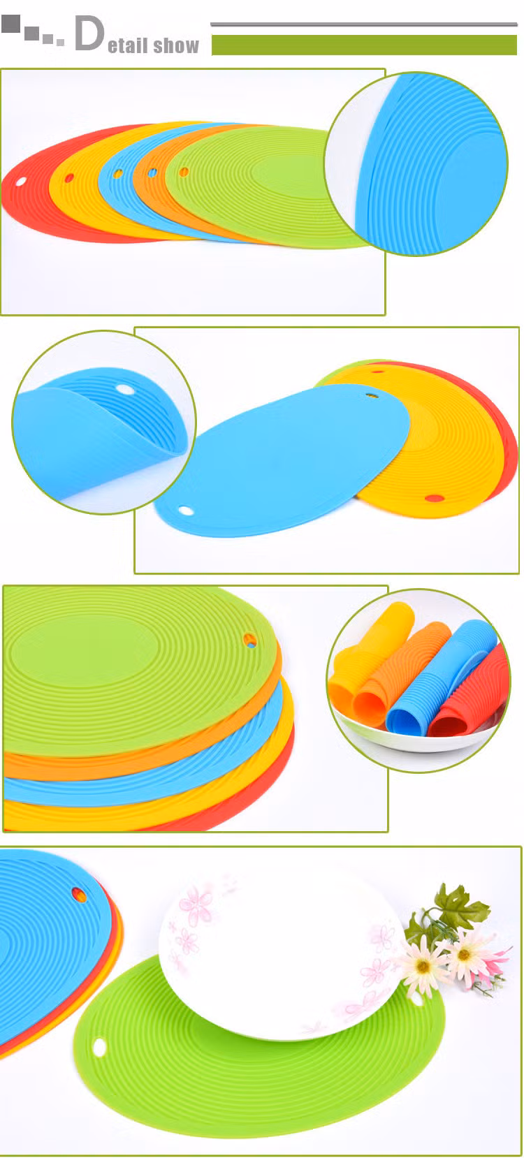 Custom Silicone Heat Resistant Placemats for Dinner Table