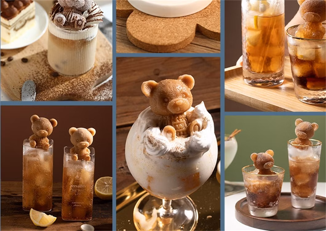 Single Cell Custom Cute 3D Cartoon Funny Ice Cube Mold Bear