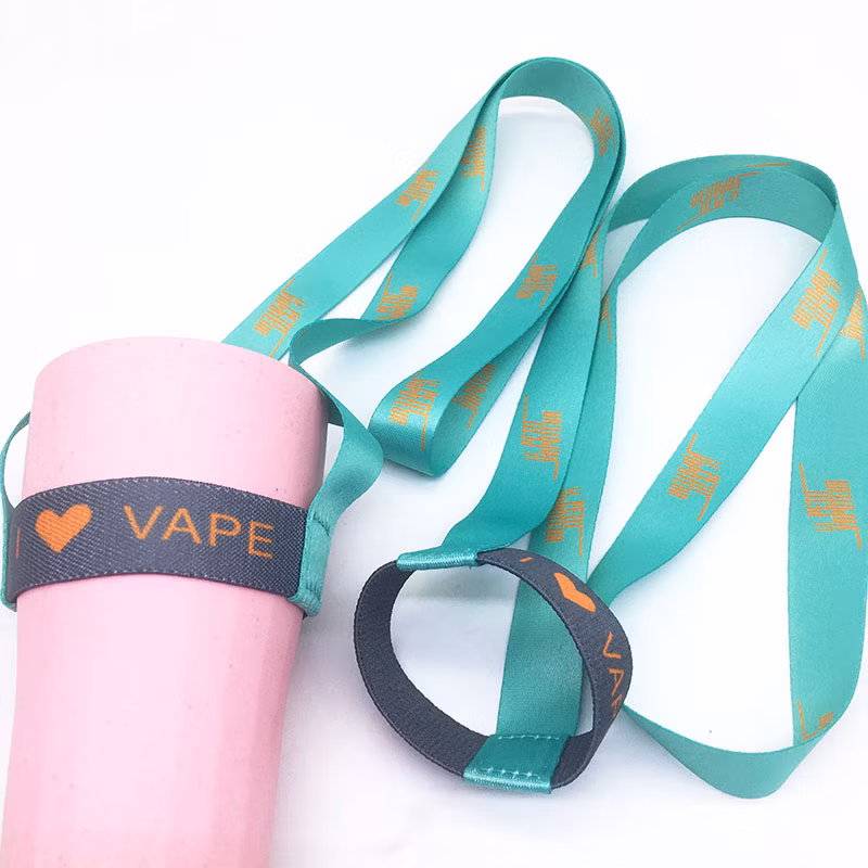 Custom Water Wine Glass Bottle Neck Cup Holder Lanyard Woven Nylon Printed Logo Lanyards