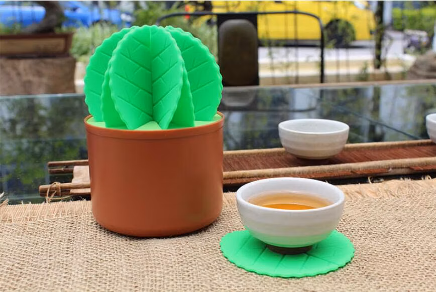 Cactus Bonsai Coaster Set Table Decoration Multifunctional Silicone Coaster Place Mat