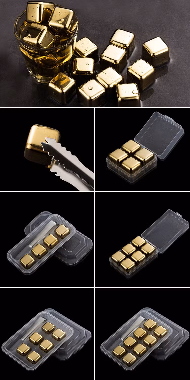 Reusable Ice Cubes Stainless Steel Whiskey Stones Ice Stone Set