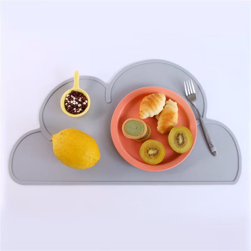 Factory Wholesale Colorful Cloud Silicone Placemats for Dining Table