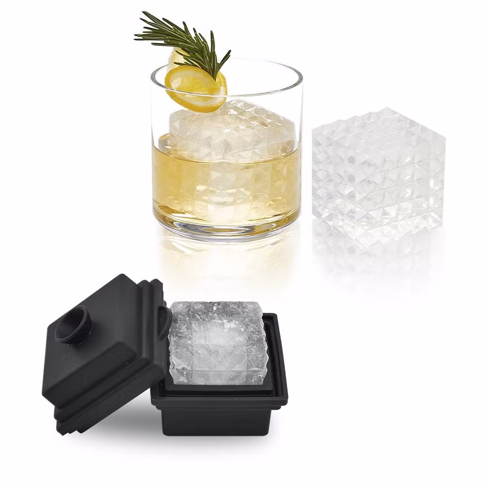 Promotional Quick-Freezing Silicone Single Large Ice Cube Molds Whiskey Square Ice Cream Tray