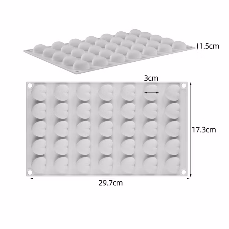 35-Cavity Mini Fondant Chocolate Candy Mold Ice Cube Tray Dessert Silicone Baking Pan Cake Mold