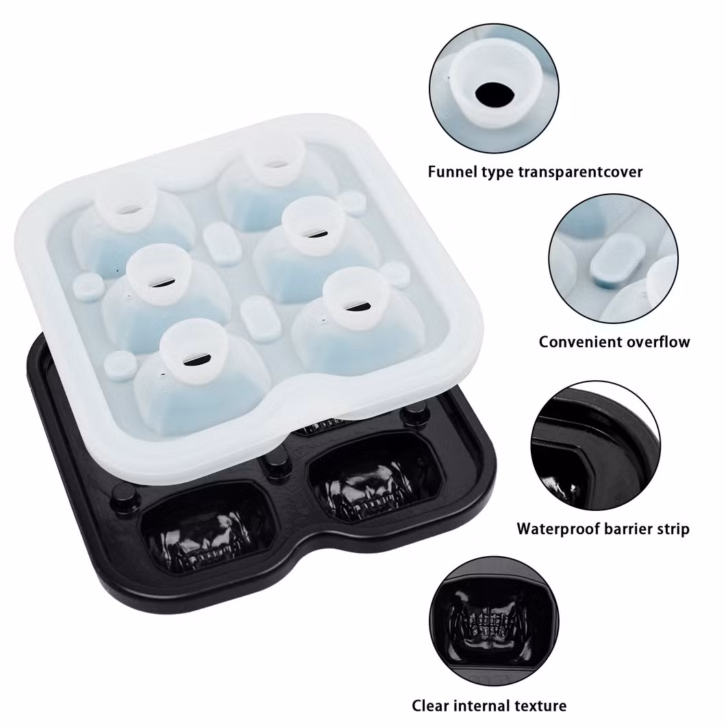 Hot Sale BPA Free Silicone Ice Cube Tray Molds Freezer with Lid