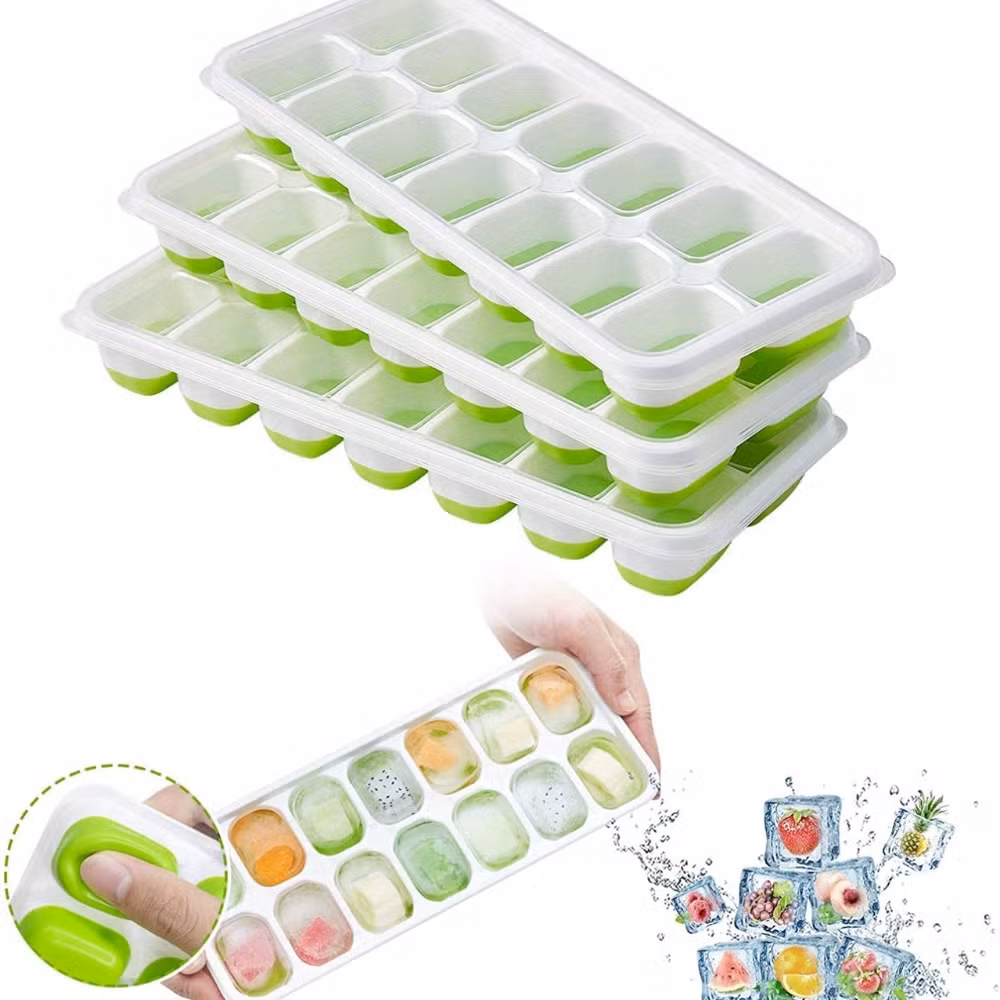Silicone Ice Cube Tray Easy-Release with Removable Lid Bl27780