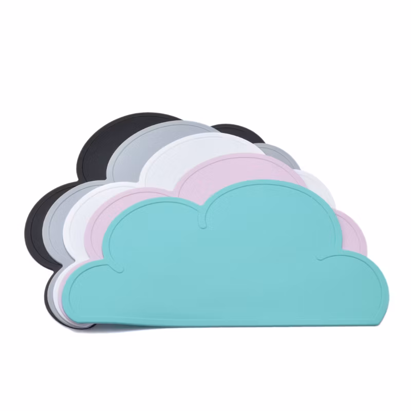 Factory Wholesale Colorful Cloud Silicone Placemats for Dining Table