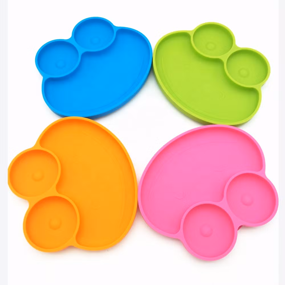 Amazon Best Selling Food Grade Heat Resisting Reusable Silicone Round Plate Silicone Baby Place Mat