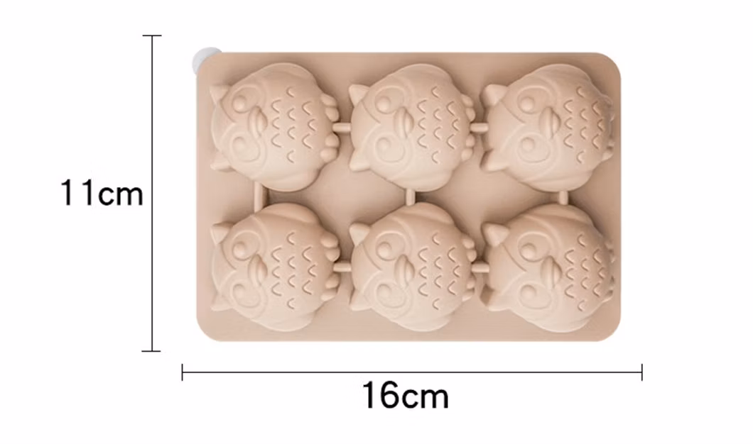 China Manufacturer 6 Cells FDA Rubber Silicone Oval Shape Ice Cube Tray