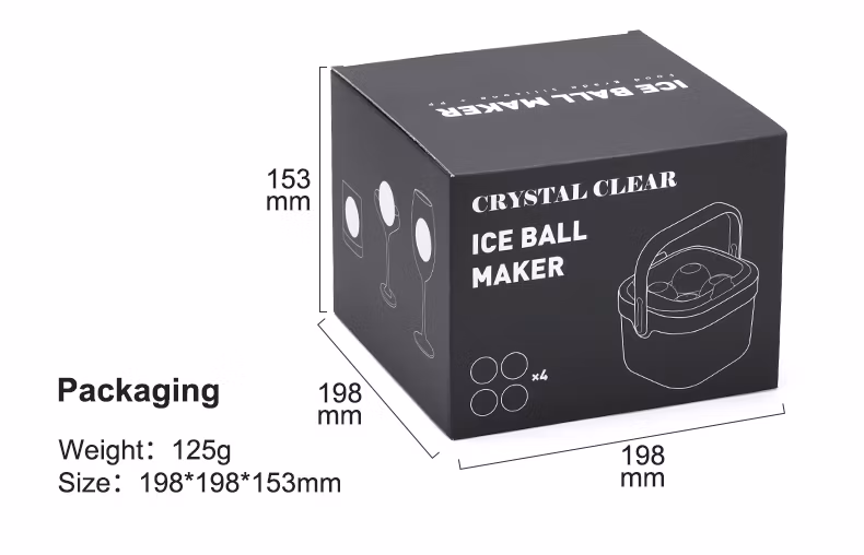 New Arrivals 4 Cavity Whisky Silicone Ice Ball Maker Reusable Ice Cube Tray Ice Cube Mold with Lid for Bar Home