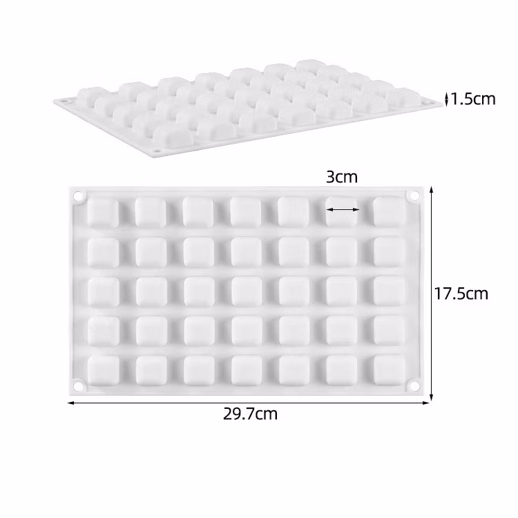 35-Cavity Mini Fondant Chocolate Candy Mold Ice Cube Tray Dessert Silicone Baking Pan Cake Mold