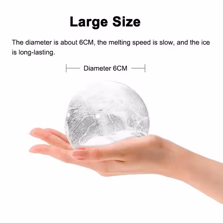 6cm Easy Release Whiskey Round Big Ice Cube Mold Household Ice Ball Maker Mold for Whiskey