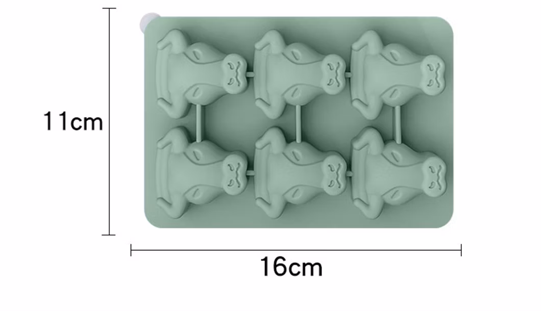 China Manufacturer 6 Cells Ox Head Shape Silicone Ice Cube Mold Custom