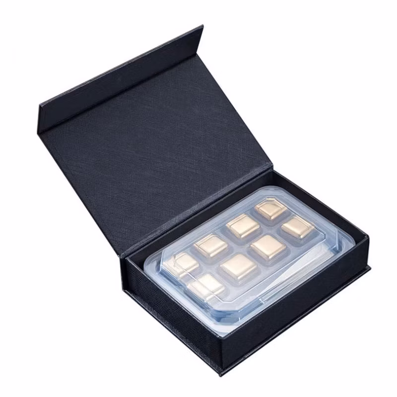 Hot Sell Metal Chilling Reusable Whiskey Stones Stainless Steel 304 Ice Cube Rocks with Tongs for Bar Win