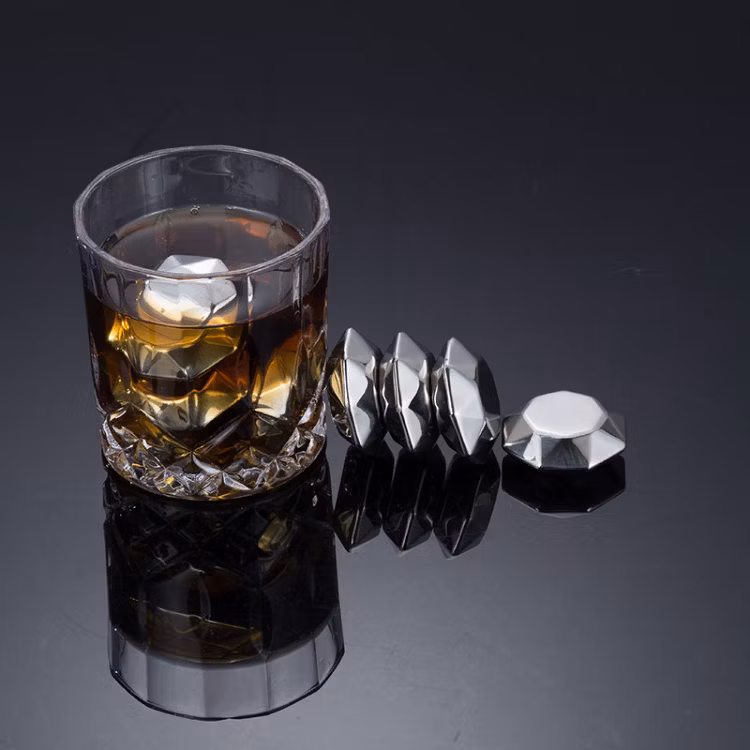 Bar Accessories Ice Cube UFO Shape Whisky Stone Metal Ice Cube Ice Chilling Rocks for Wine Cola Reusable Cooling Stone