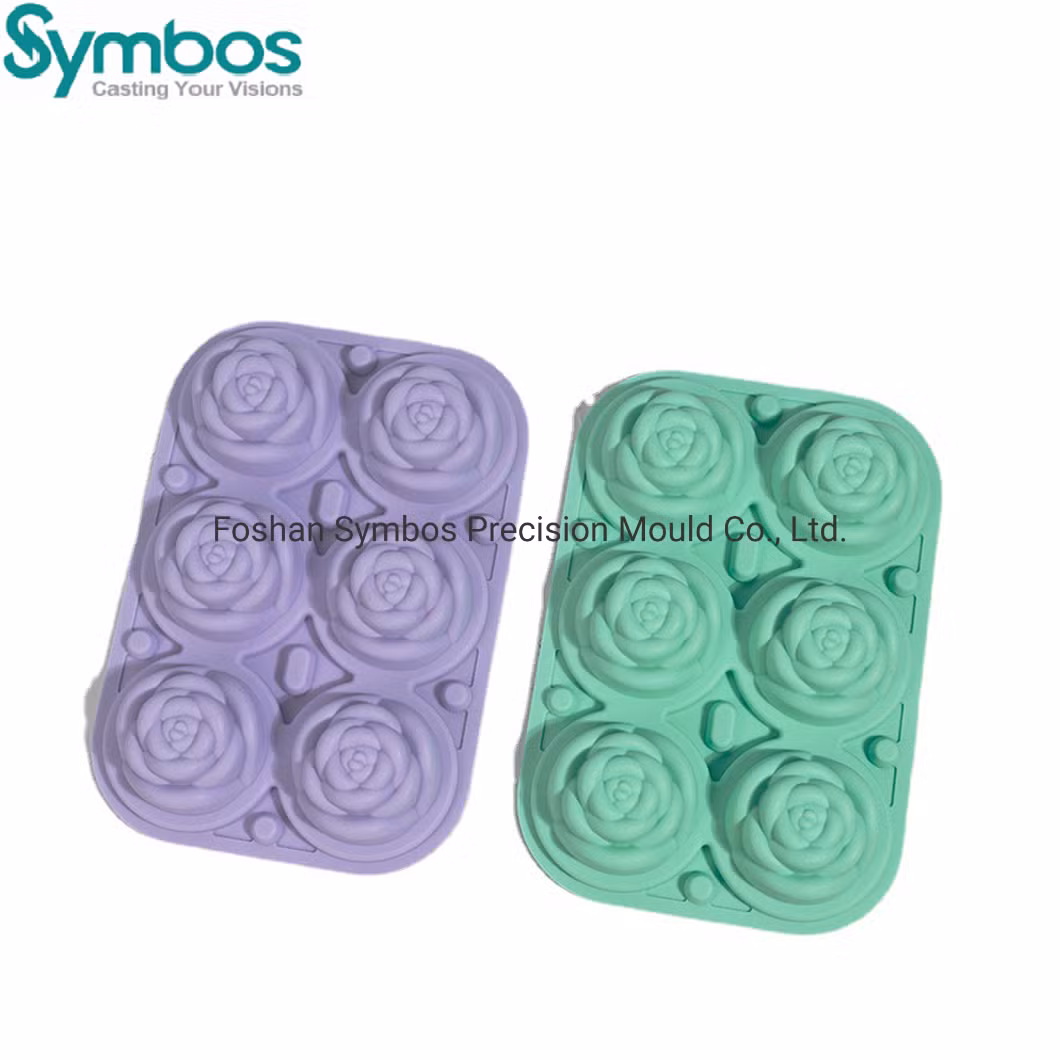Reusable Silicone 6 Hole Ice Hockey Ice Cube Tray Set Easy Release Silicone Whisky Mould Sphere Ice Ball Mold with Lid