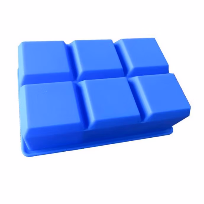 Square DIY Food Freezer Box 6-Hole Silicone Ice Cube Tray Whiskey Ice Cube Mold