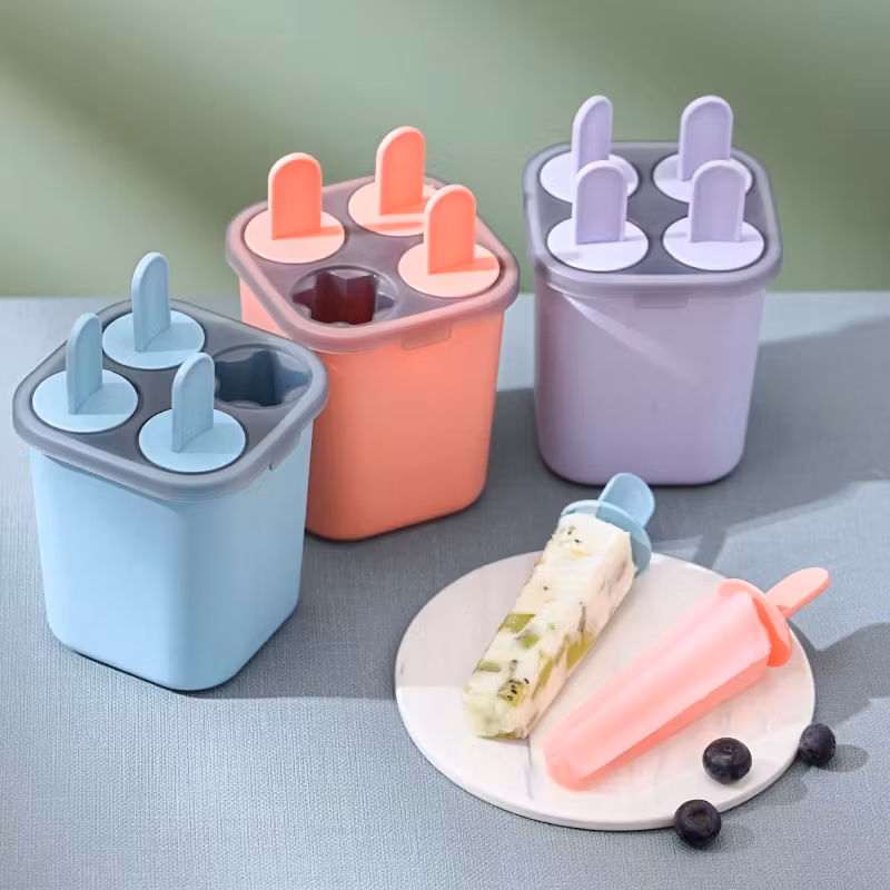 Summer Partner Popsicles Ice Molds Custom Reusable Ice Pop Mold Ice Cube Tray Box PP Ice Cream Mold