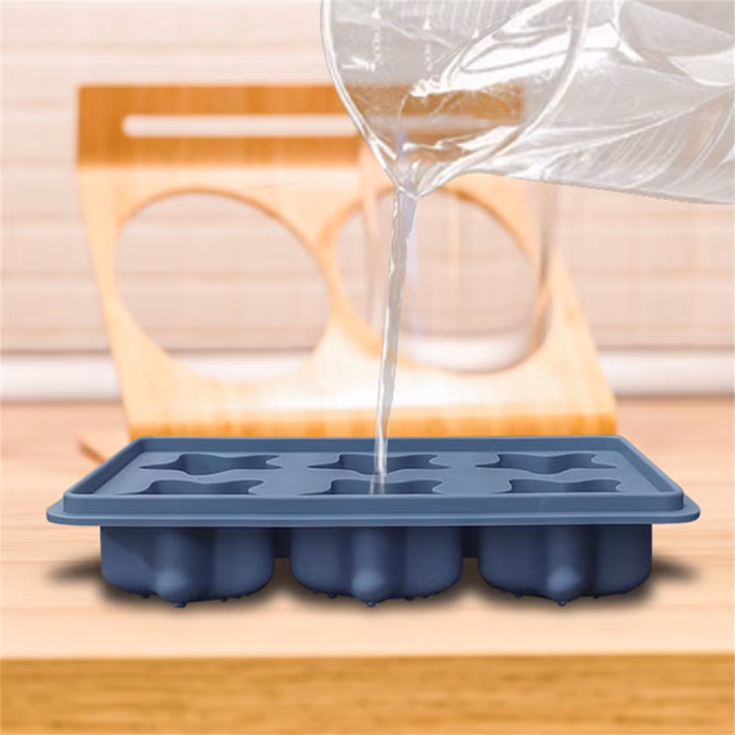 China Manufacturer 6 Cells Star Shape Silicone Rubber Ice Cube Tray