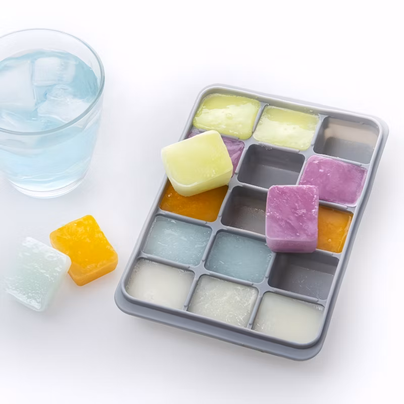 Silicone Ice Mold Ice Cube Tray 15 Cavities with Lid