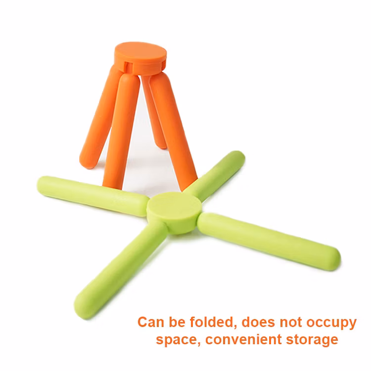 Kitchen Accessories Folding Trivets for Hot Pots and Pans Heat Resistant Silicone Foldable Trivet