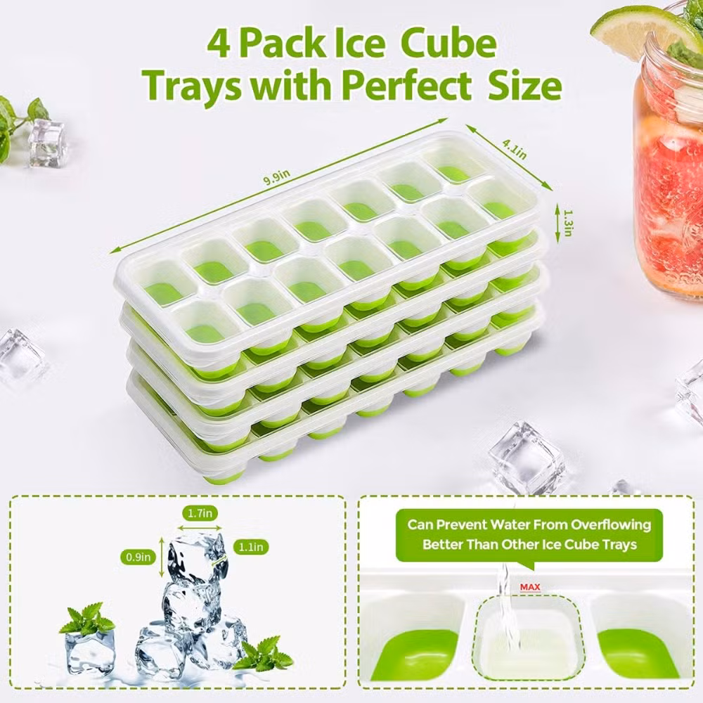 Silicone Ice Cube Tray Easy-Release with Removable Lid Bl27780