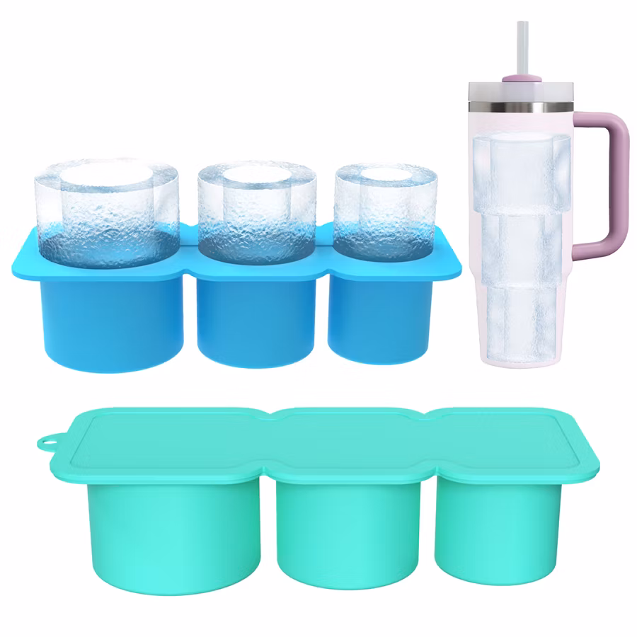 BPA Free Summer Silicone Ice Cube Tray Mold for Tumbler Cup with Lid