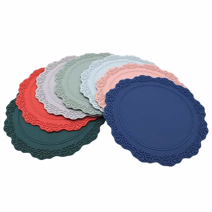 Food Grade FDA Antiskid Table Round Silicone Placemat