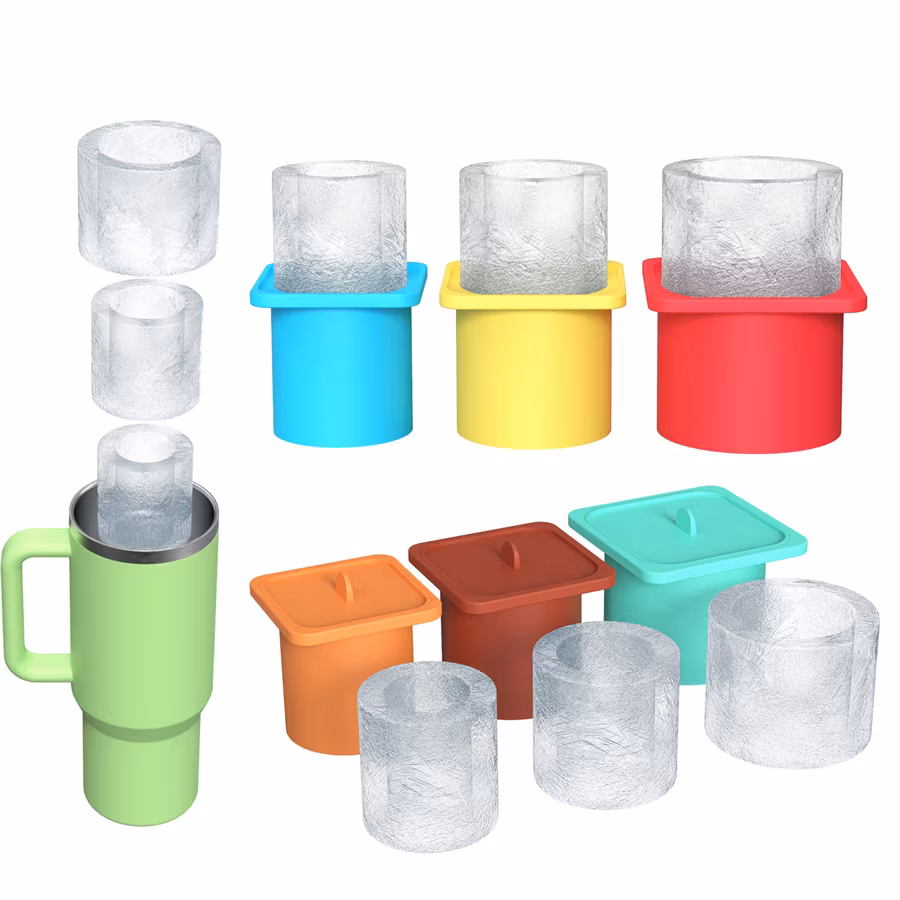BPA Free Summer Silicone Ice Cube Tray Mold for Tumbler Cup with Lid