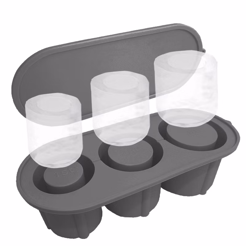 Hot Selling Food Grade Silicone Ice Cube Tray Soft Silicone Ice Molds with Ice Mold Anti-Spill Removable Lid