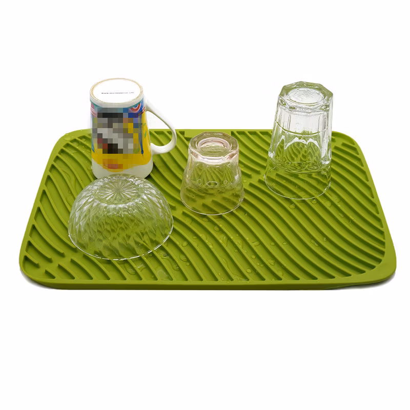 Heat Resistant Placemat Silicone Drain Drying Dish Pad Dish Drying Mat