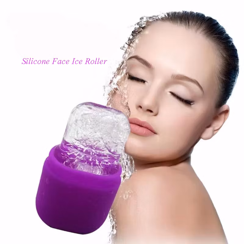 Custom Logo Ice Mold for Face Reusable Facial Beauty Ice Mold Silicone Ice Face Roller