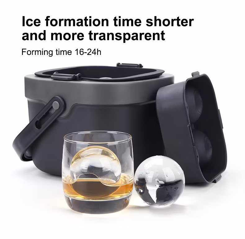 Custom Summer DIY Household Deboss&Emboss Logo Frozen Cooler Large Silicone Ice Ball Maker Mold
