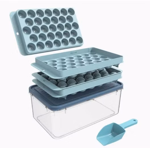 Household Round Silicone Ice Cube Tray / PP Box Set Plastic Injection Mold