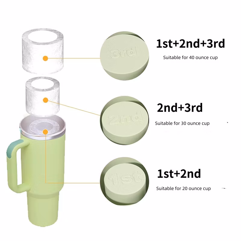 Silicone Ice Cube Tray for Stanley Cup 30oz-40oz Tumbler, 3 PCS Silicone Cylinder Ice Mold