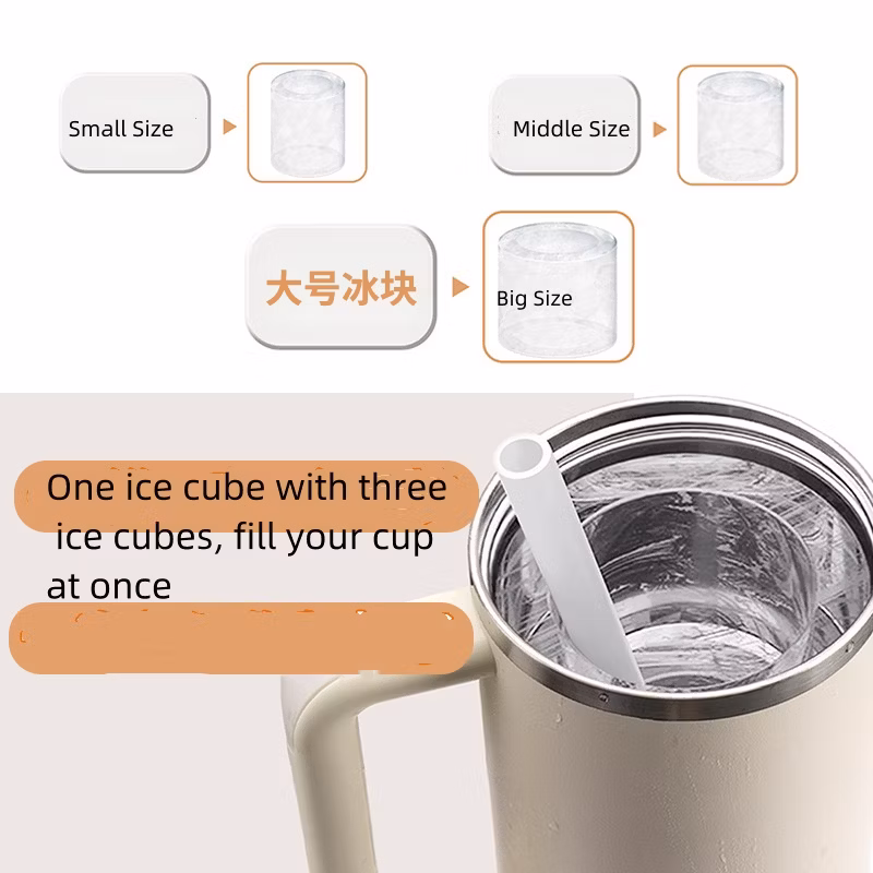 Silicone Ice Cube Tray for Stanley Cup 30oz-40oz Tumbler, 3 PCS Silicone Cylinder Ice Mold