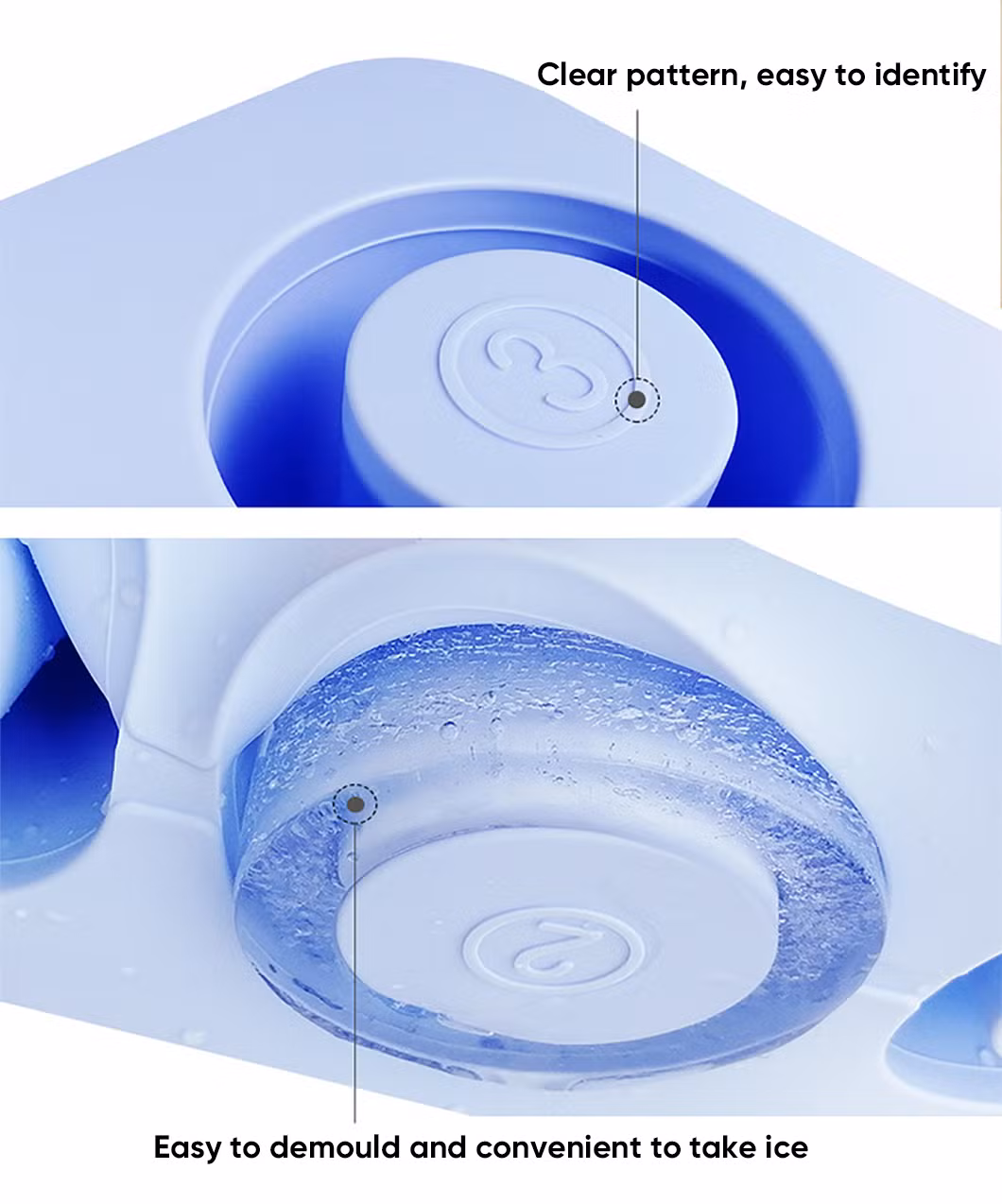 Customized Color Ice Cube Dish Washer Safe BPA Free Soft Silicone Ice Tray