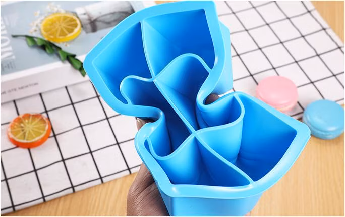 Customed 6 Cavaty Food Grade Silicone Ice Cube Tray