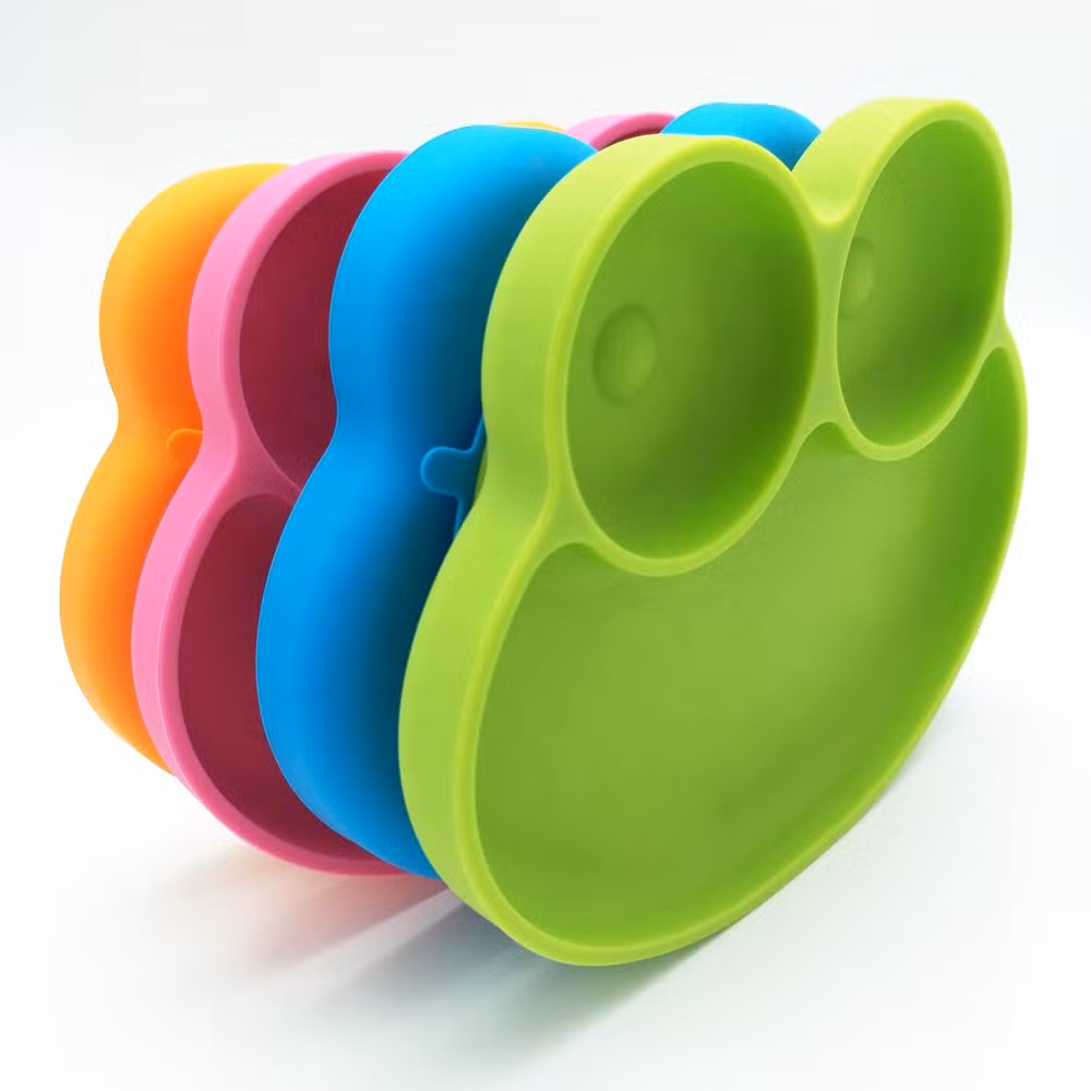 Amazon Best Selling Food Grade Heat Resisting Reusable Silicone Round Plate Silicone Baby Place Mat